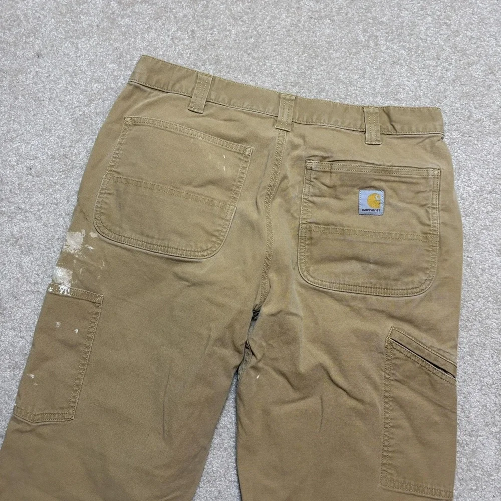 Carhartt Pants Mens 34x32 Tan Rugged Flex Relaxed Fit Work Carpenter Utility - Picture 1 of 16